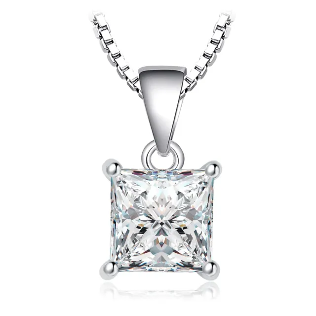JewelryPalace Solitario 1ct collana zirconia argento