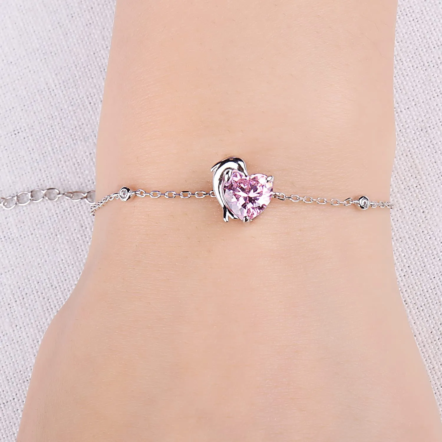 JewelryPalace Delfino 2.9ct Bracciale Argento Rosa