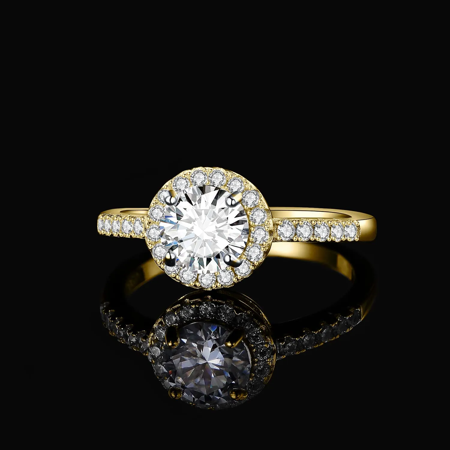 JewelryPalace 1ct Halo anello fidanzamento argento moissanite