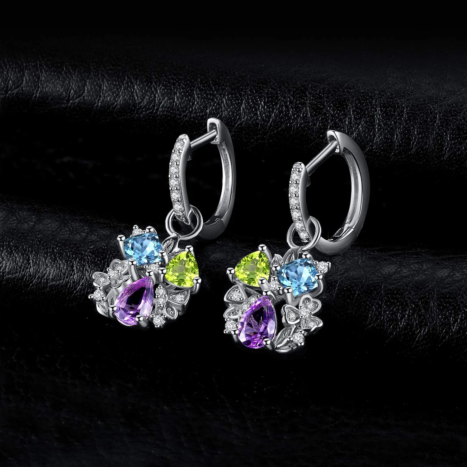 JewelryPalace 2ct Orecchini Pendenti Argento 925 Peridoto Verde