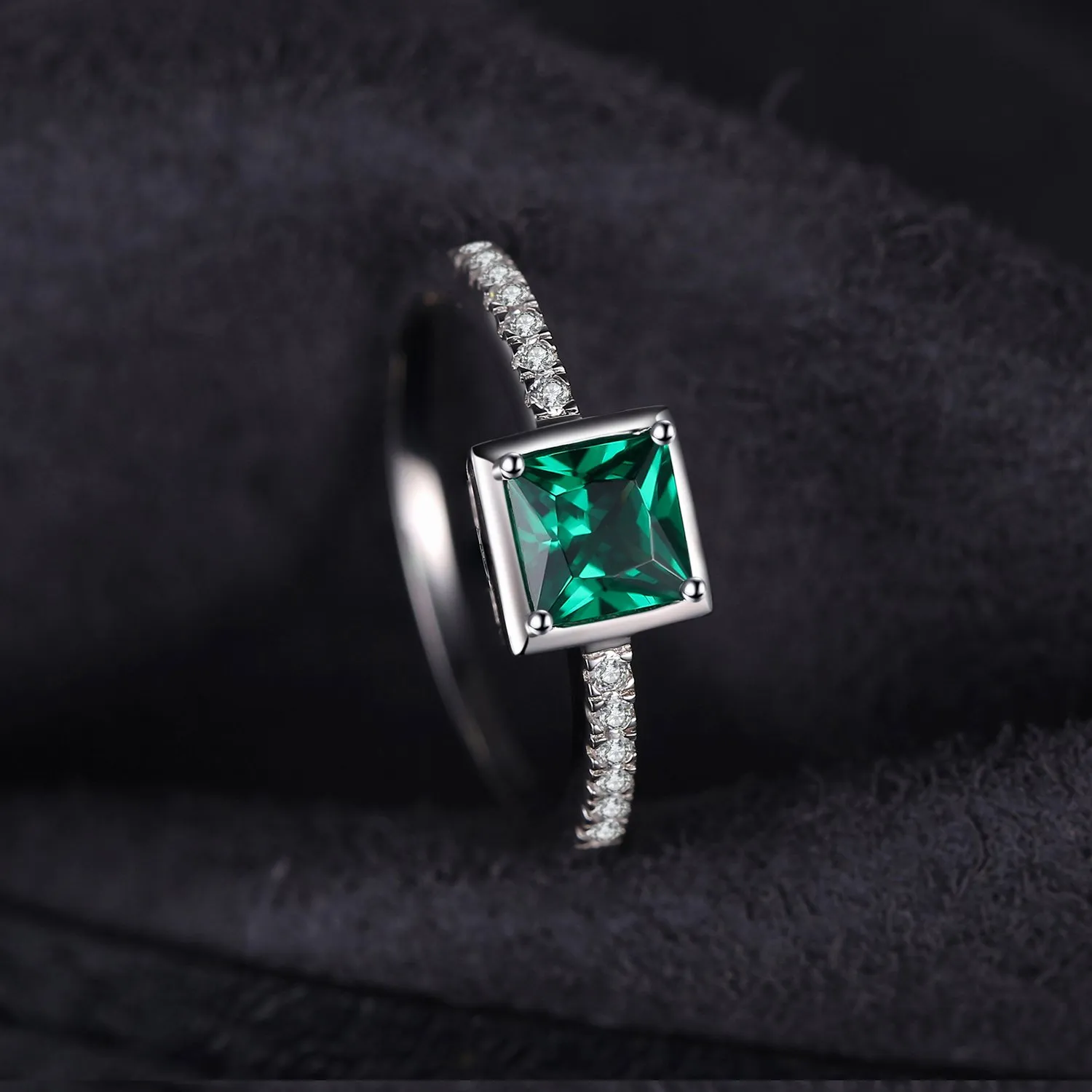 JewelryPalace Smeraldo Anello Argento Pietra Principessa Misura 14.5