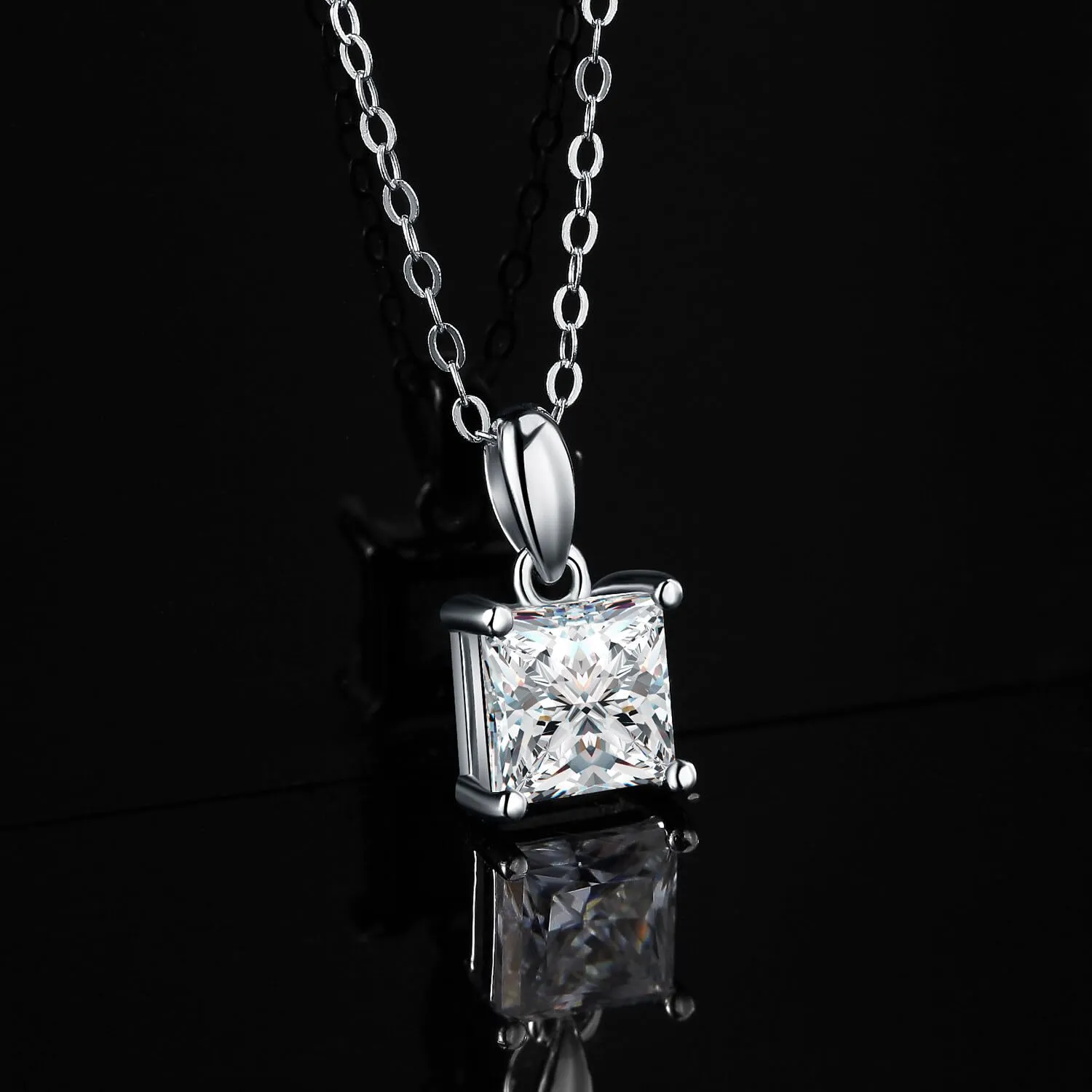 JewelryPalace Solitario collana argento 925 zirconia 45 cm