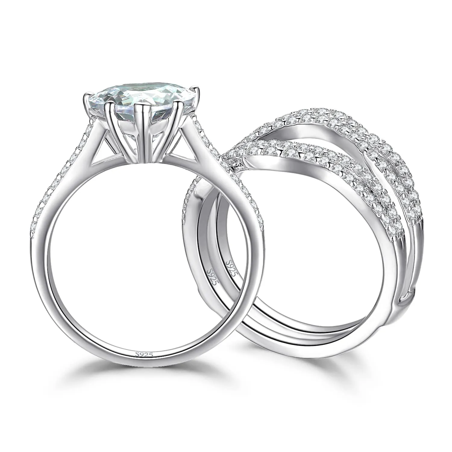 JewelryPalace 3ct Anello Cuore Zirconia Argento 925 Argento