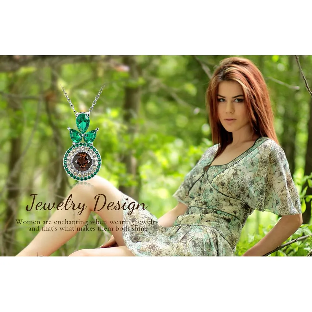JewelryPalace Avocado 4ct Collana Argento Pera Verde 45cm
