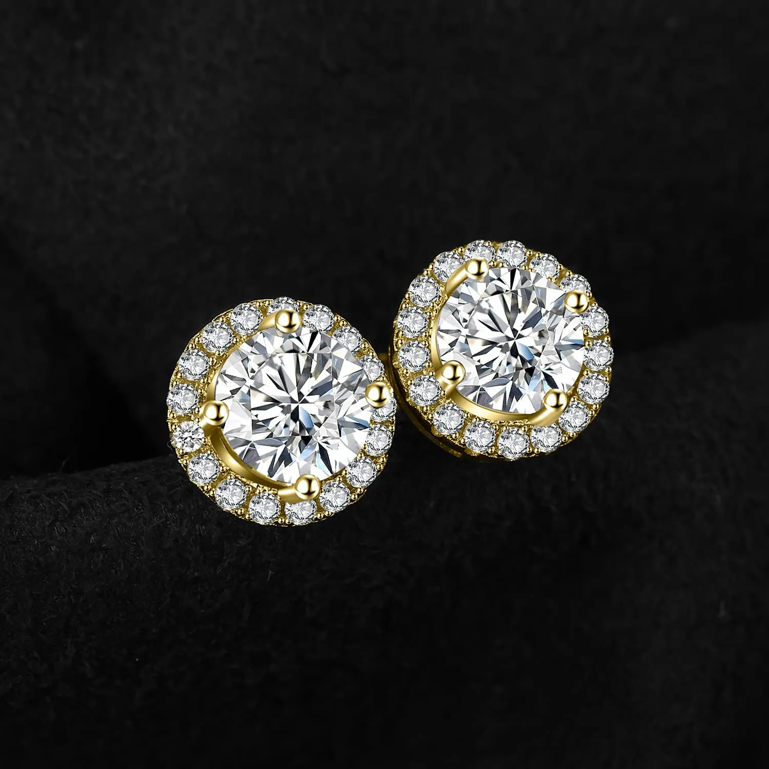 JewelryPalace Halo 1ct orecchini lobo zirconia oro