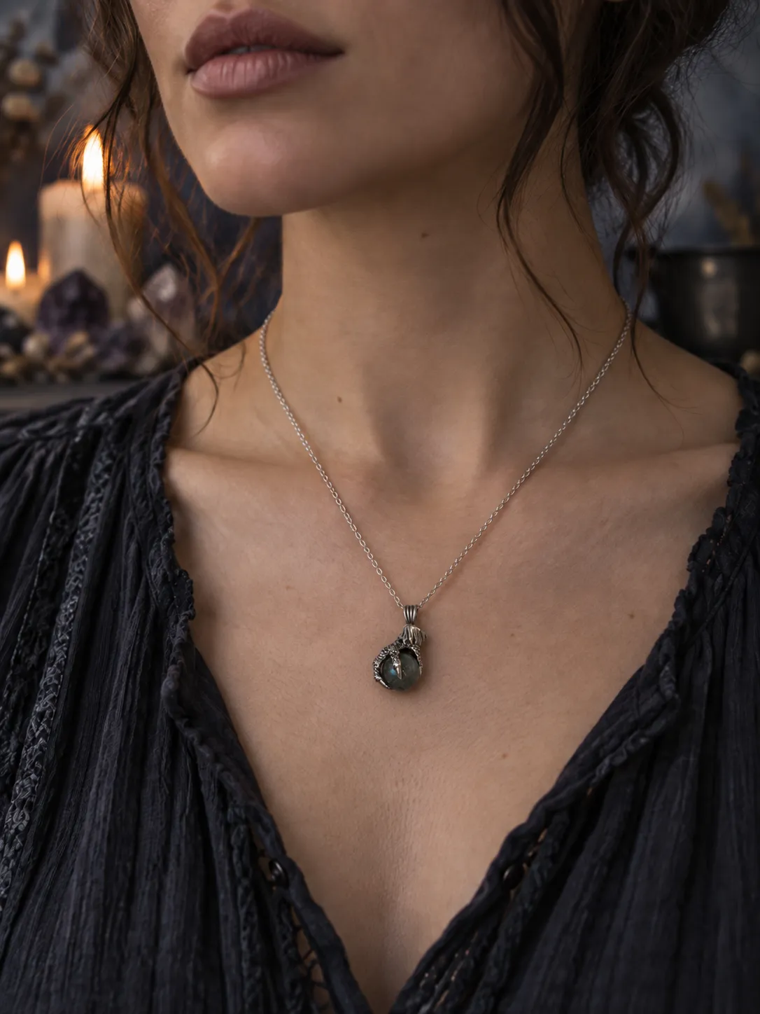 Victoria Jane Dragon ciondolo labradorite argento drago