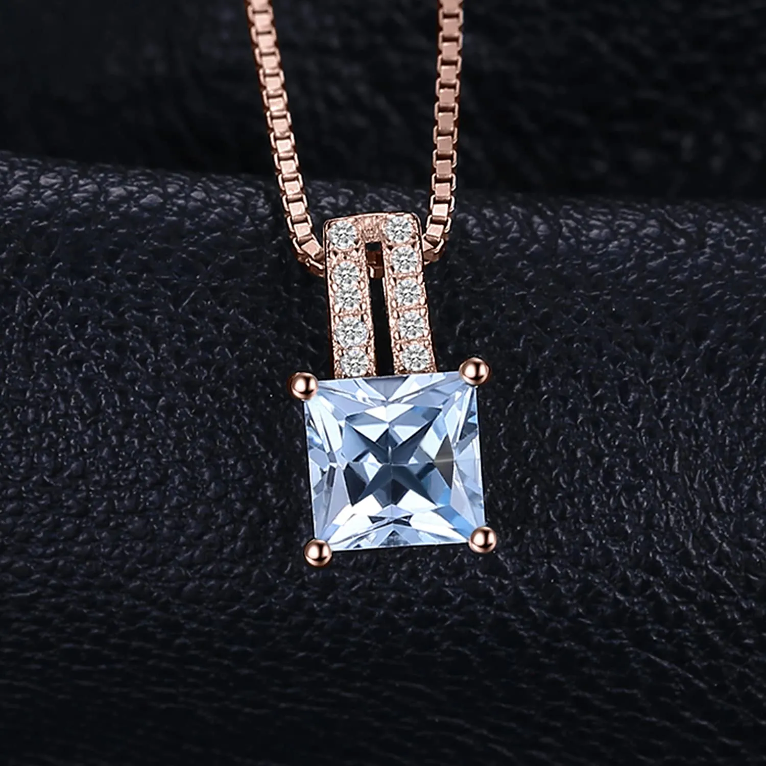 JewelryPalace Quadrata 1.2ct collana oro rosa topazio
