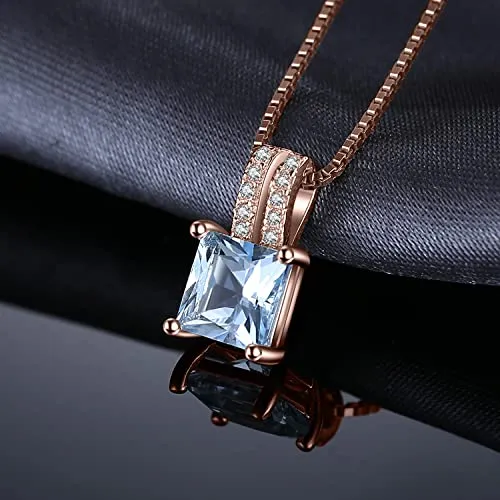 JewelryPalace Quadrata 1.2ct collana oro rosa topazio