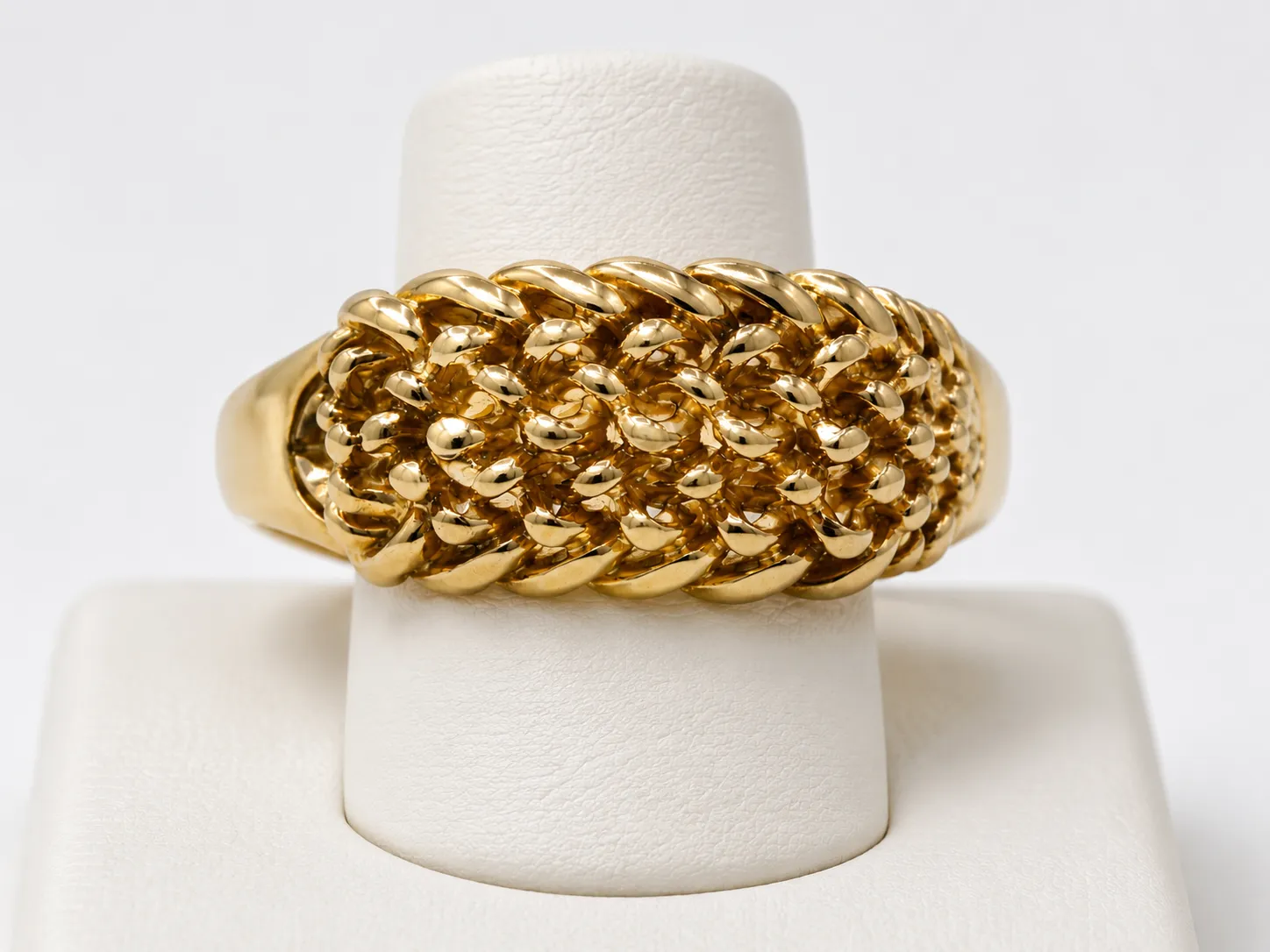 Victoria Jane Woven anello oro 9ct intrecciato