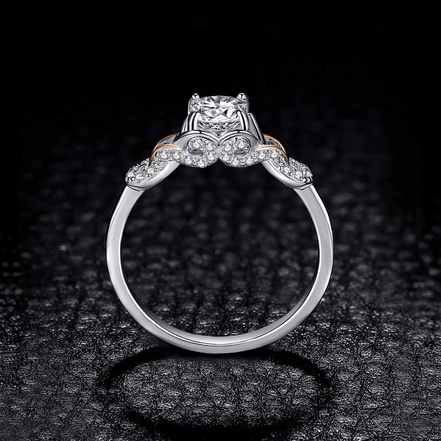 JewelryPalace Infinito anello oro rosa zirconia