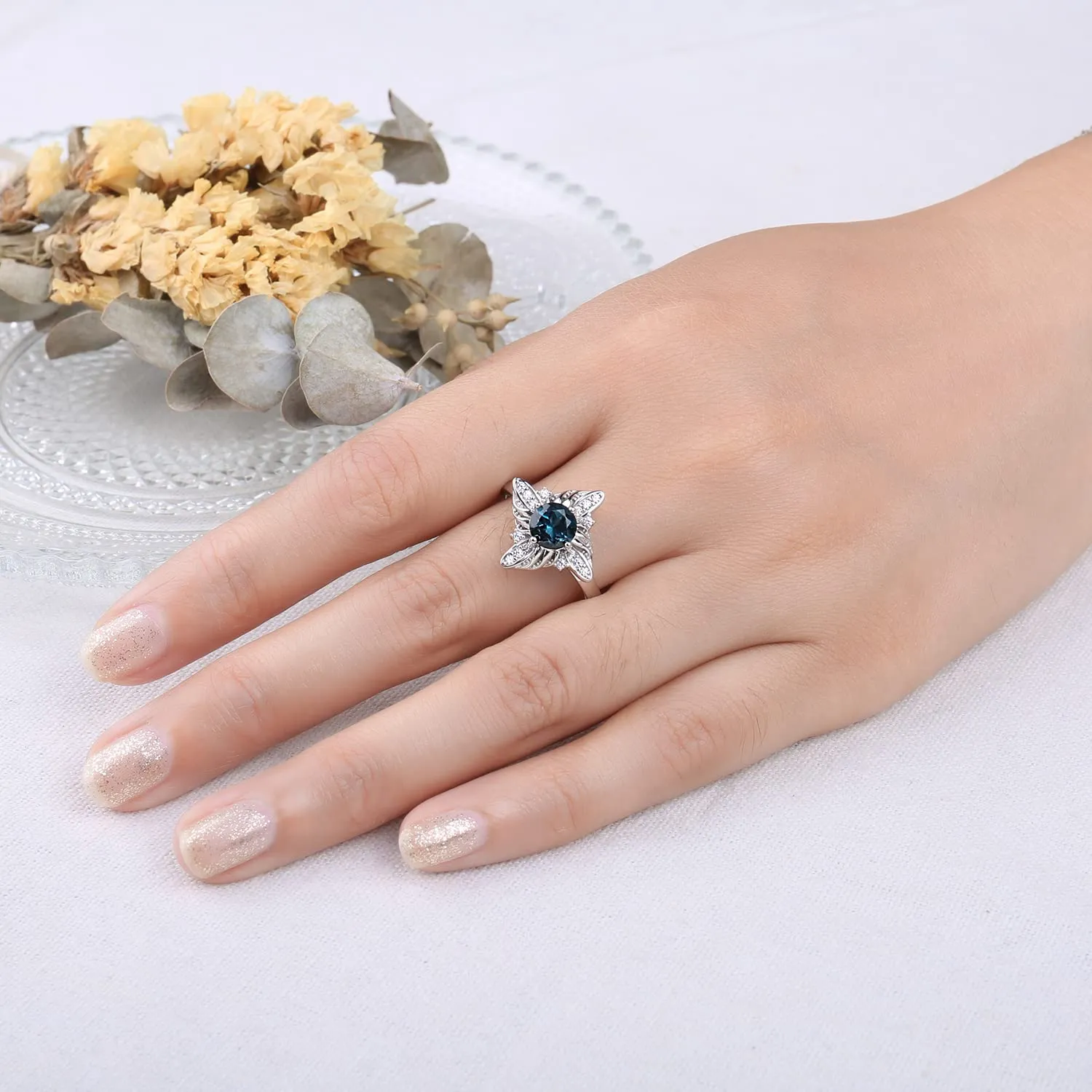 JewelryPalace Mulino Topazio Anello Argento 925 1.2ct