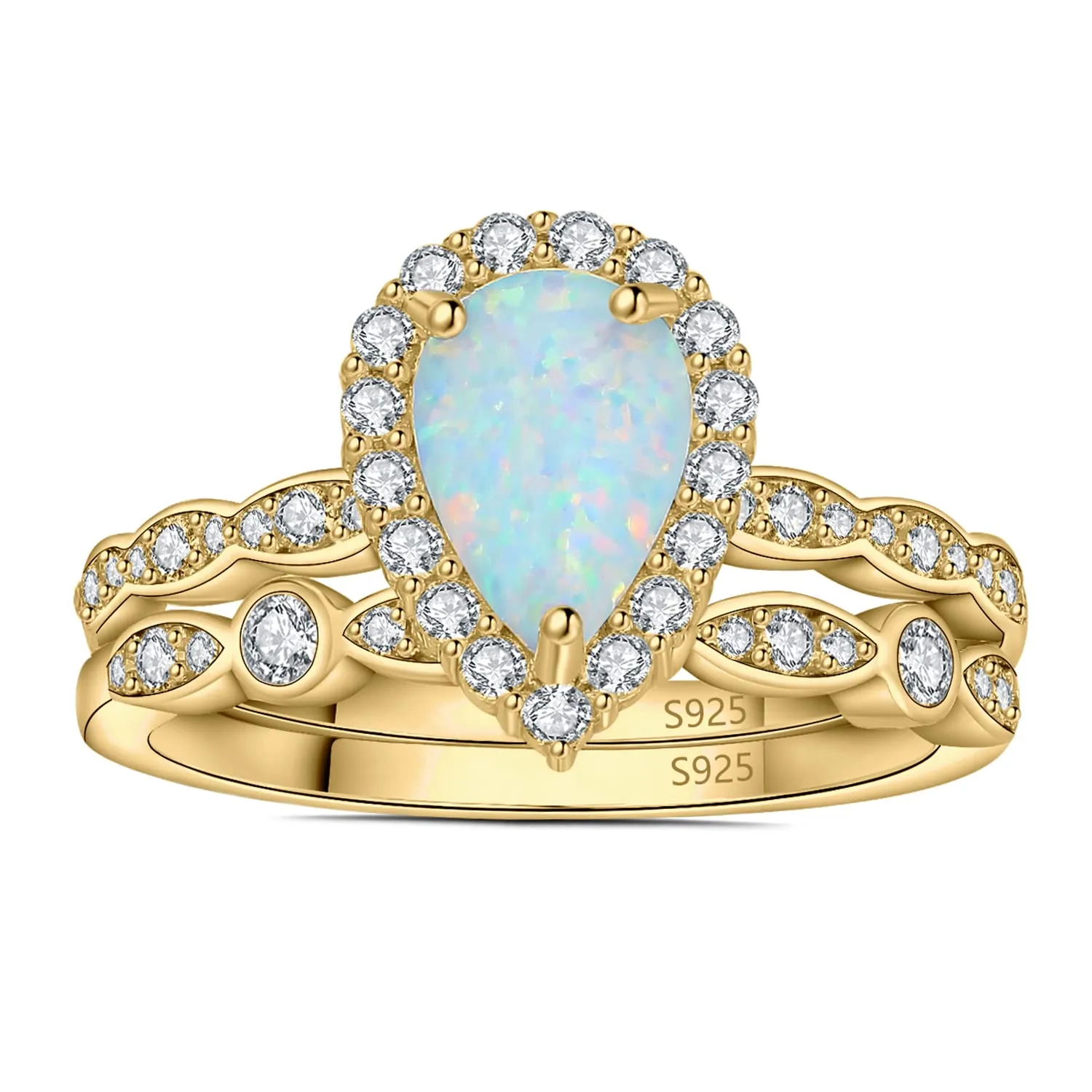 JewelryPalace Vintage Halo anello argento opale rosa