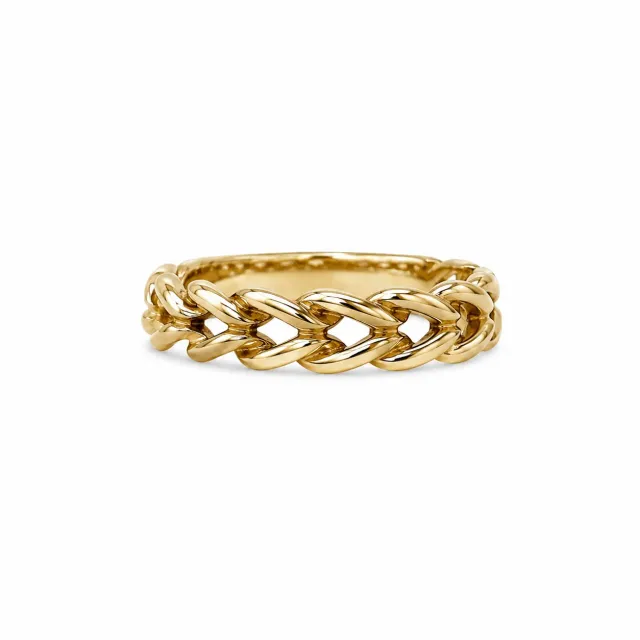 Victoria Jane Interlocking anello oro 9ct intrecciato second-hand