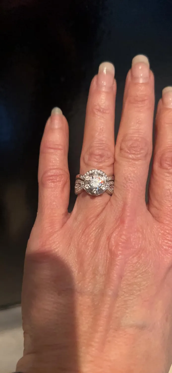 JewelryPalace Anello Claddagh Celtico Argento 925 Zirconia Set