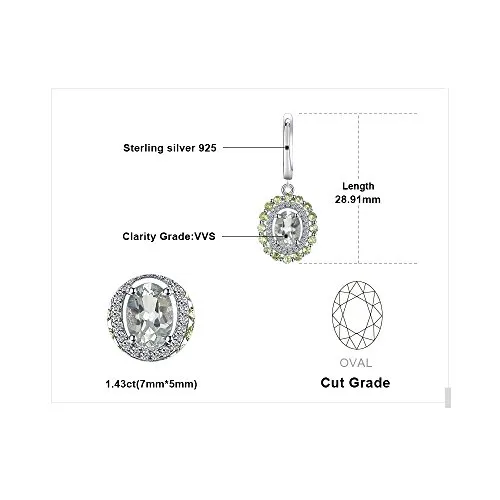 JewelryPalace Pendenti Orecchini Argento 925 Ametista Peridoto