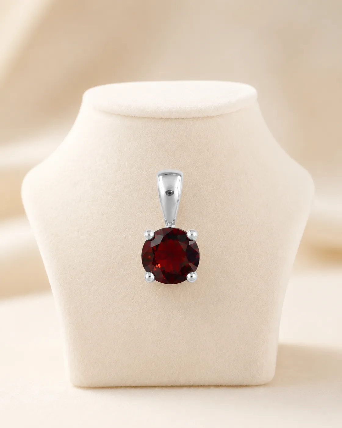 Victoria Jane Round Garnet ciondolo argento granato