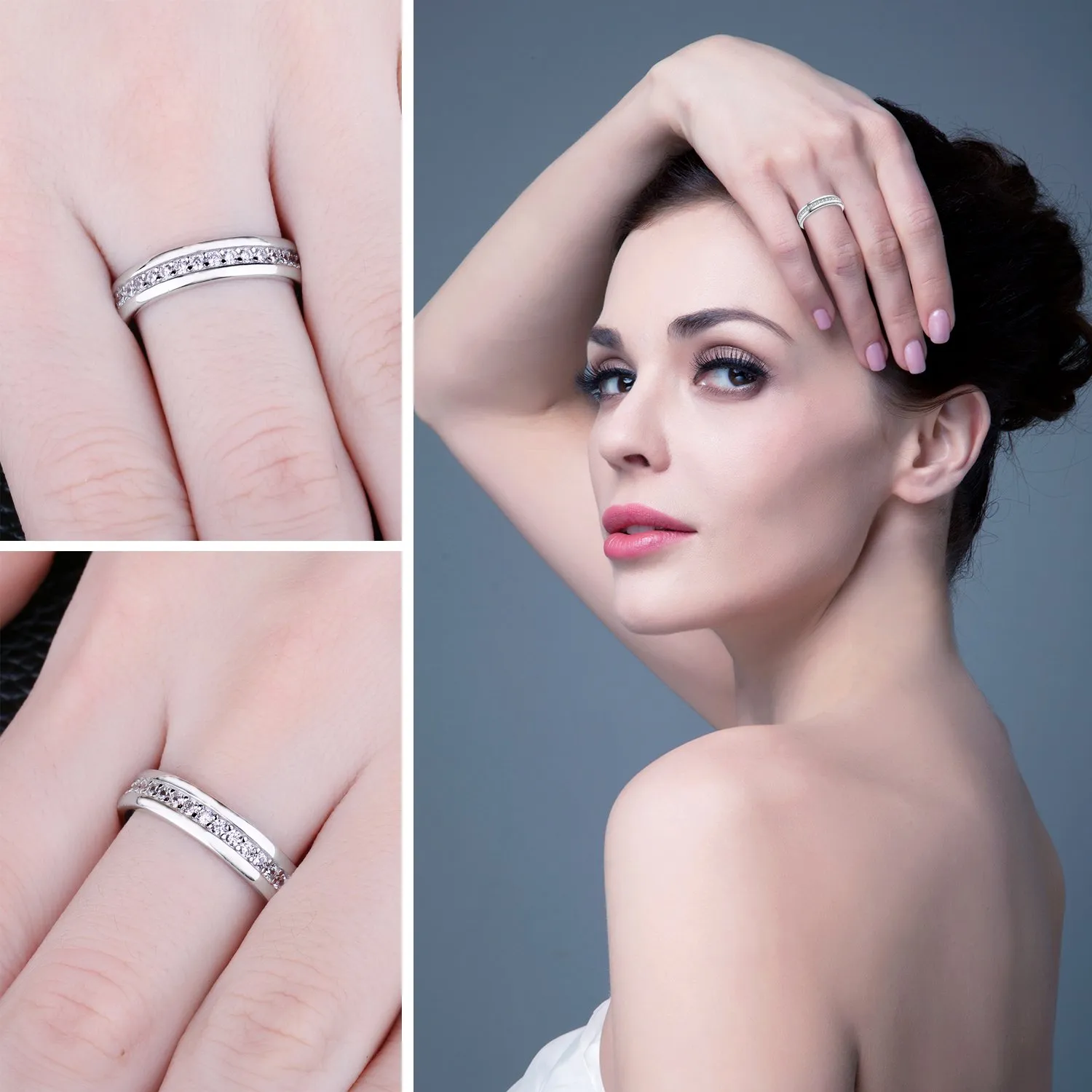 JewelryPalace Canale Set anello eternità argento zirconi
