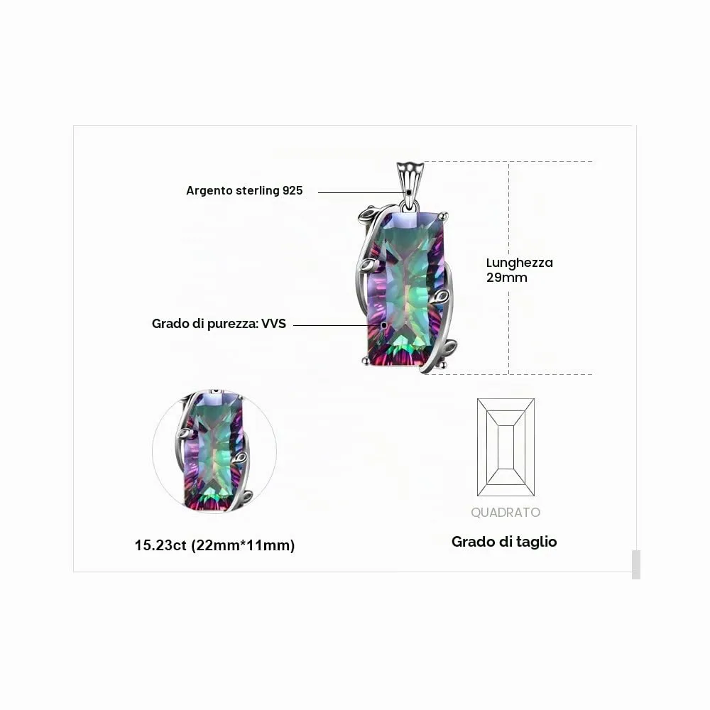 JewelryPalace 15,2ct Collana Quarzo Arcobaleno Argento 925