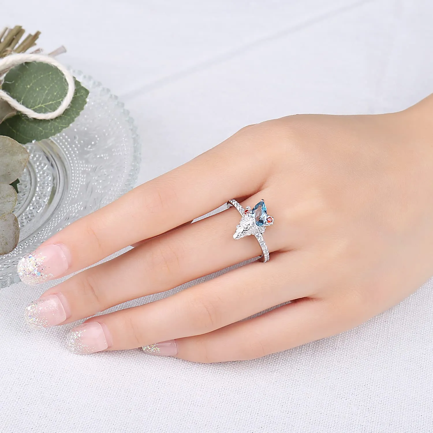 JewelryPalace Gelato 1.5ct anello argento topazio azzurro