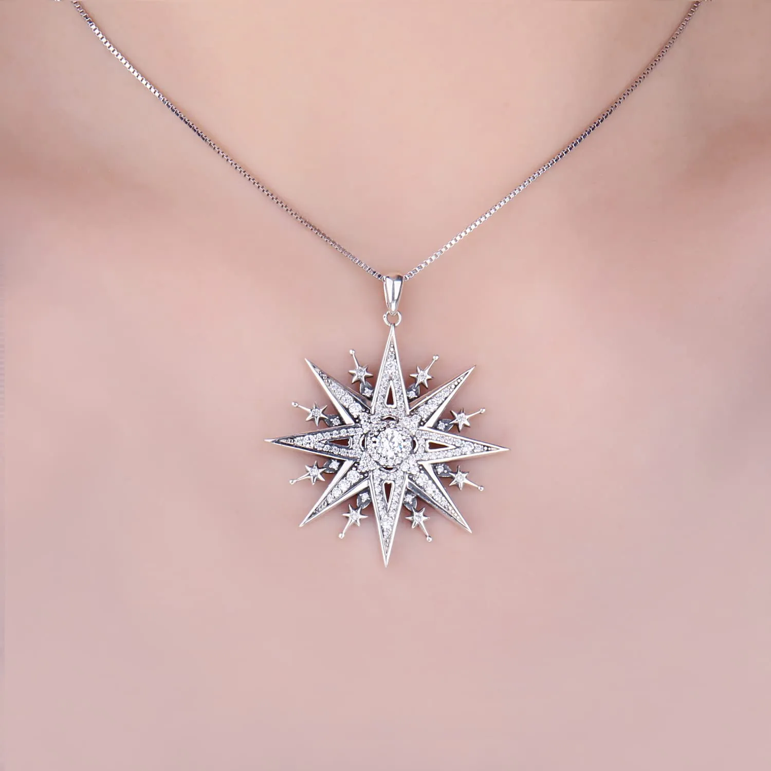 JewelryPalace Stella del Nord collana argento zirconia 45cm