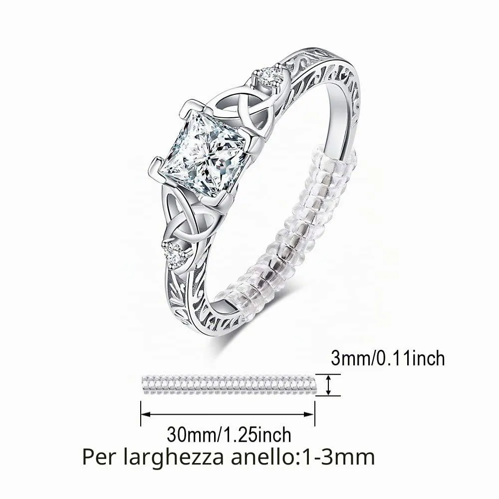 JewelryPalace Celtico Solitario anello argento 925 zirconia tre ori