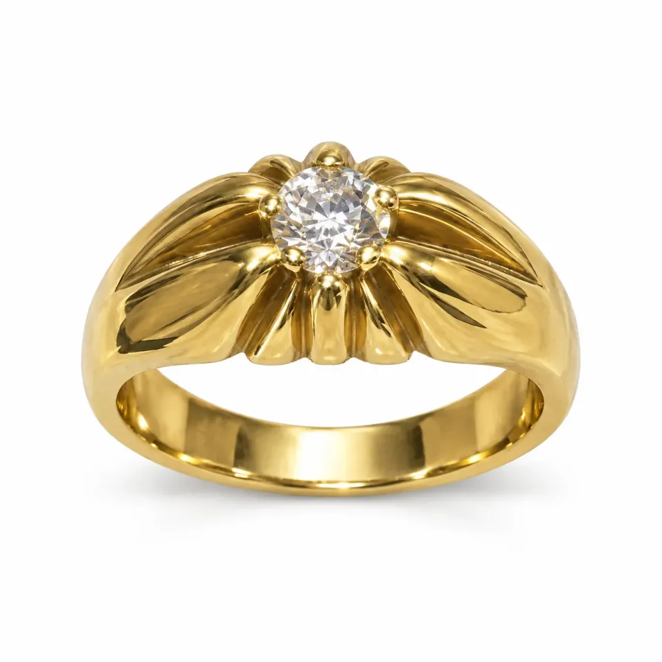 Victoria Jane Solitaire anello diamante oro 18ct uomo second-hand