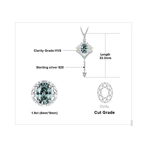 JewelryPalace Fiori 0.5ct collana argento 925 verde 45cm