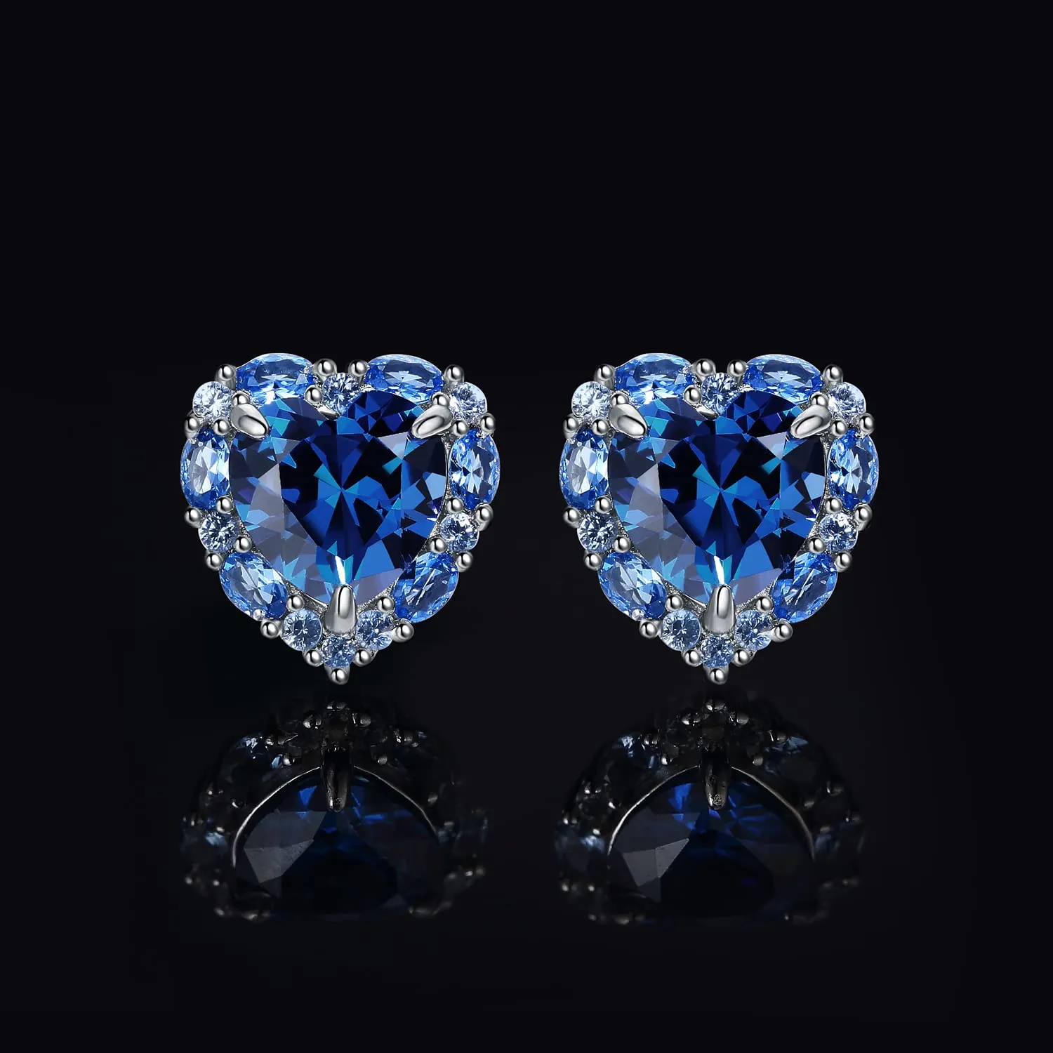 JewelryPalace Cuore 5ct Orecchini Argento 925 Zirconia Blu