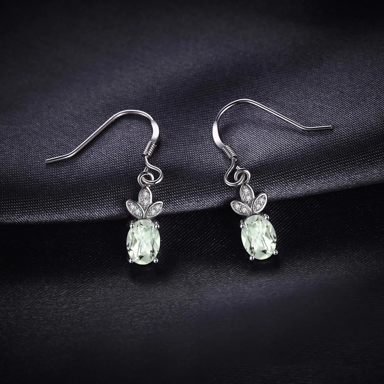 JewelryPalace Orecchini Pendenti Ametista Verde Argento 1.9ct