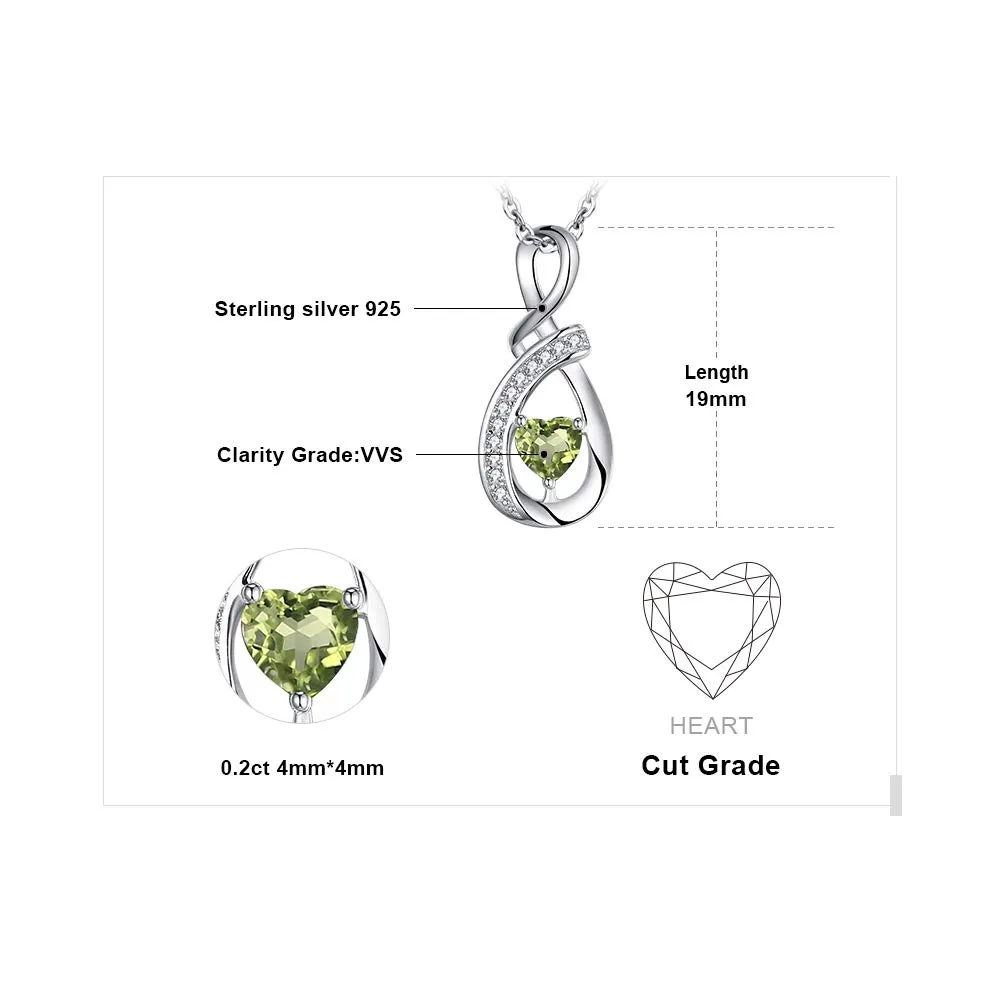 JewelryPalace Infinito Collana Argento 925 Peridoto Cuore 45cm