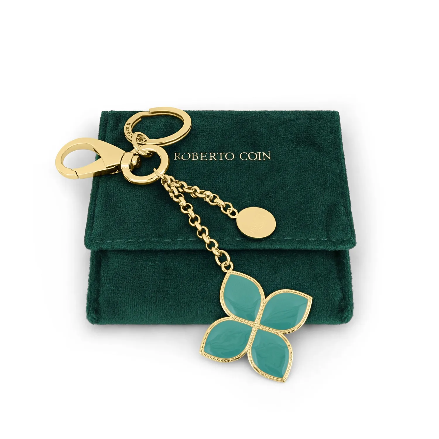 Roberto Coin Venetian Princess portachiavi verde quadrifoglio