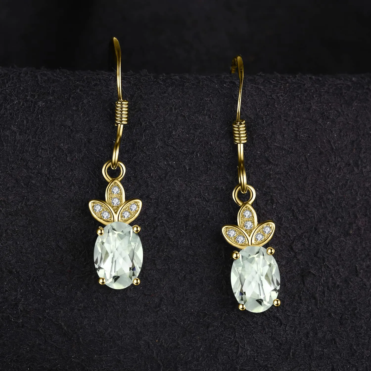 JewelryPalace 1.9ct orecchini pendenti ametista verde oro giallo