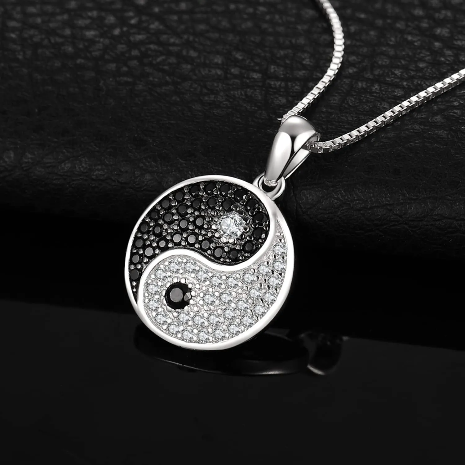 JewelryPalace Yin Yang collana argento spinello nero 45cm