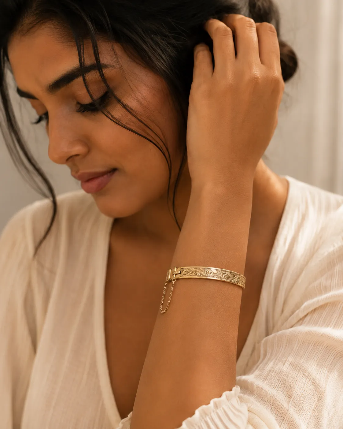 Victoria Jane bangle bracciale oro 9ct inciso second-hand