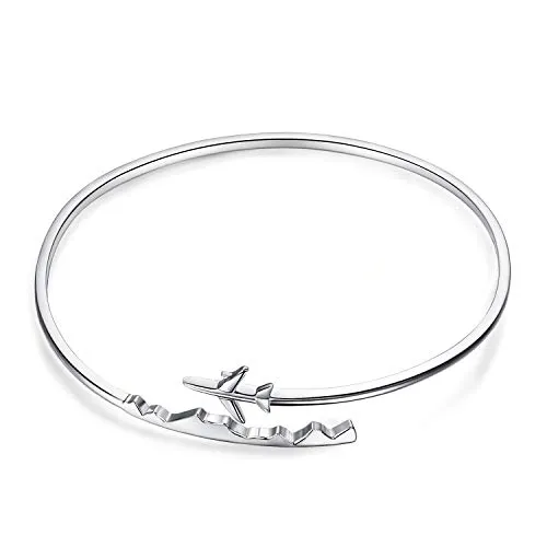 JewelryPalace Airplane bracciale argento 925 regolabile aperto