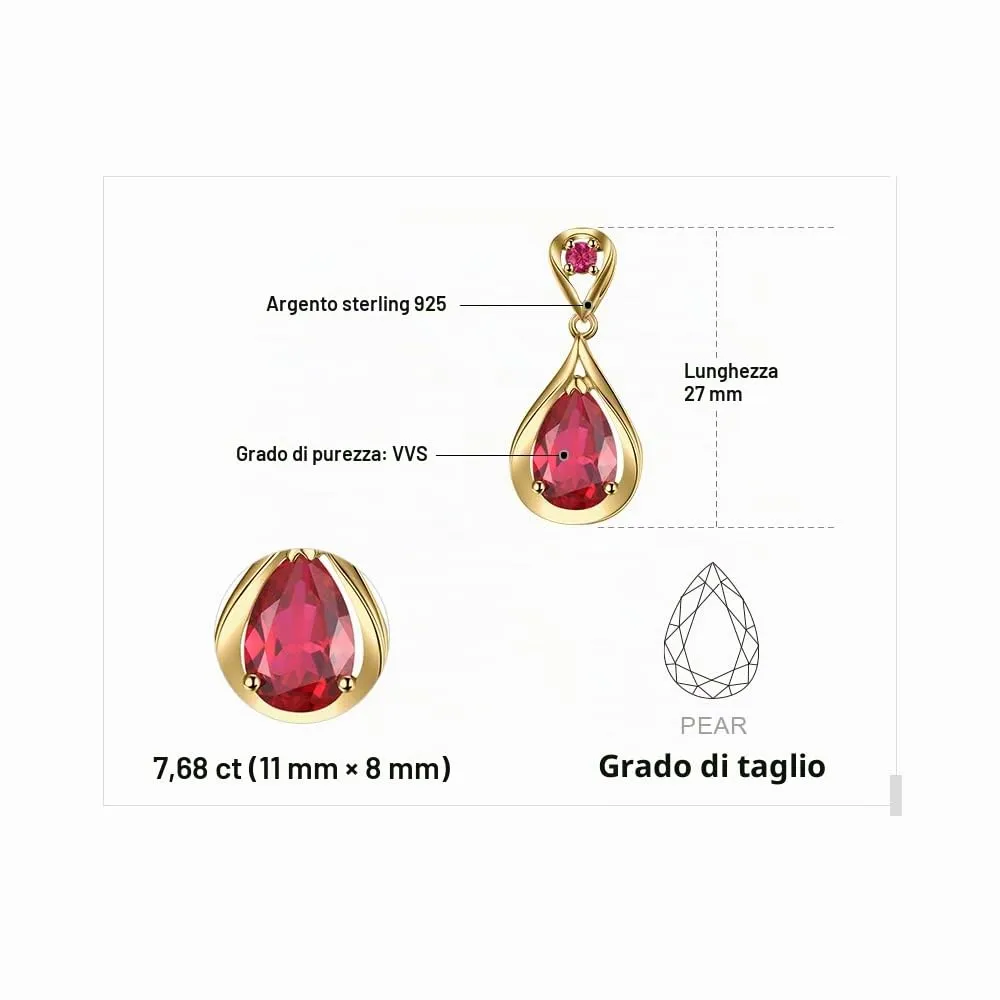 JewelryPalace Infinito 8.8ct orecchini oro rubino