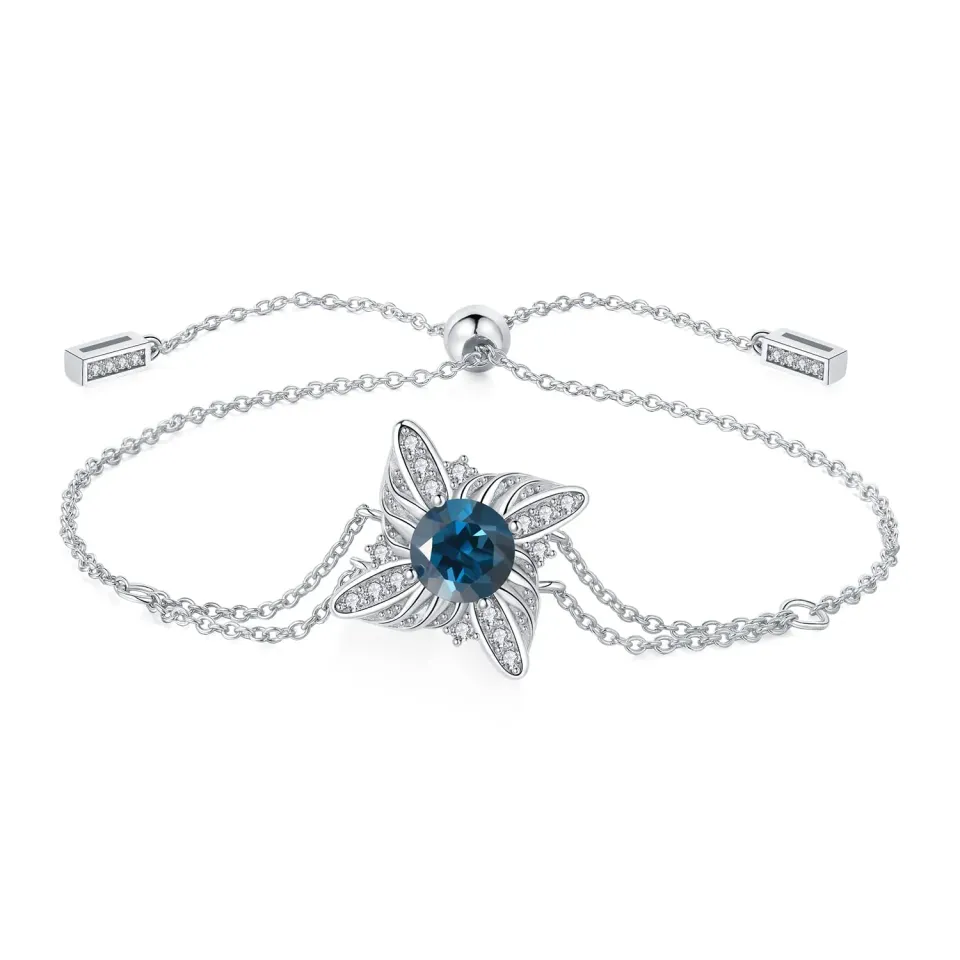 JewelryPalace Mulino a Vento Bracciale Argento Topazio Blu 2.3ct