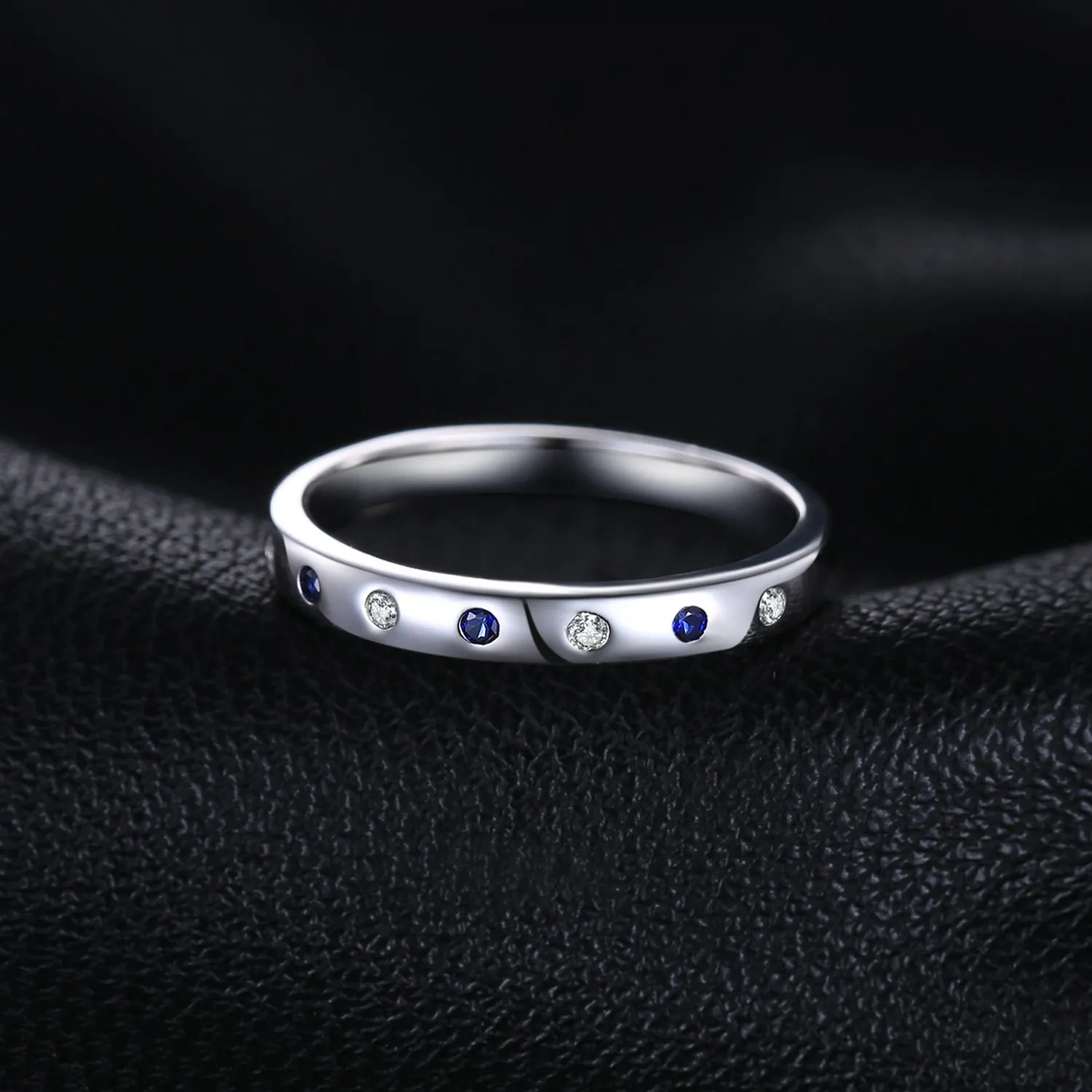 JewelryPalace Classico Fede Argento Zaffiro Blu Sintetico