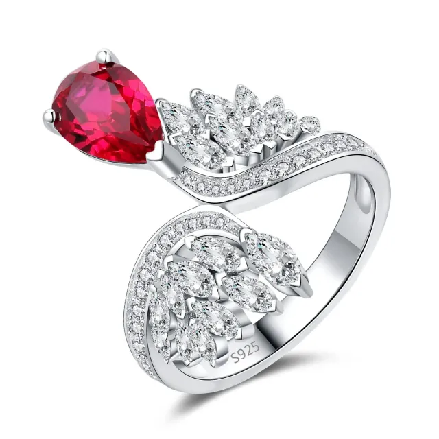 JewelryPalace Art Deco anello rubino rosso marquise