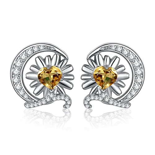 JewelryPalace Margherita orecchini argento 925 citrino lobo