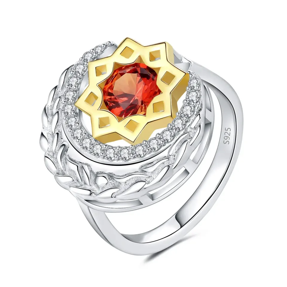 JewelryPalace Luna Stella 1.5ct anello argento arancione