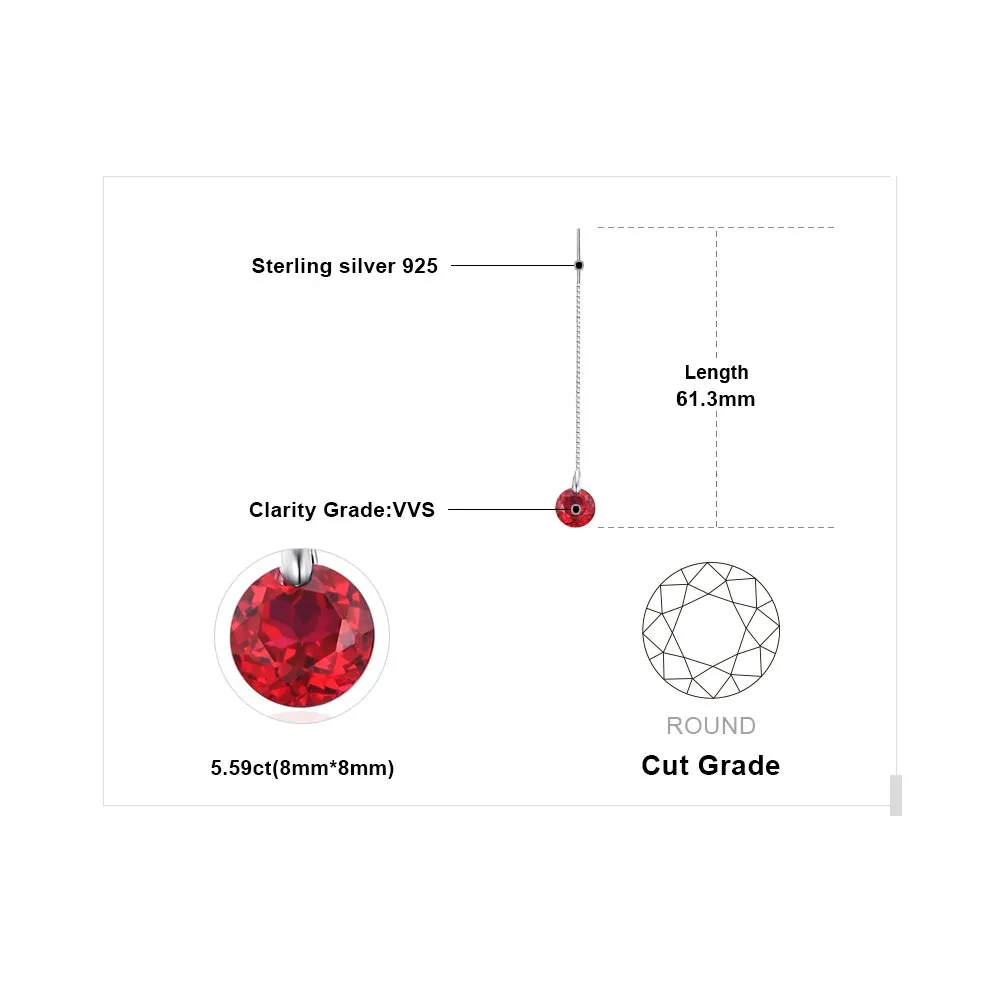 JewelryPalace Classico 5.6ct Orecchini Rubino Rosso Rotondi