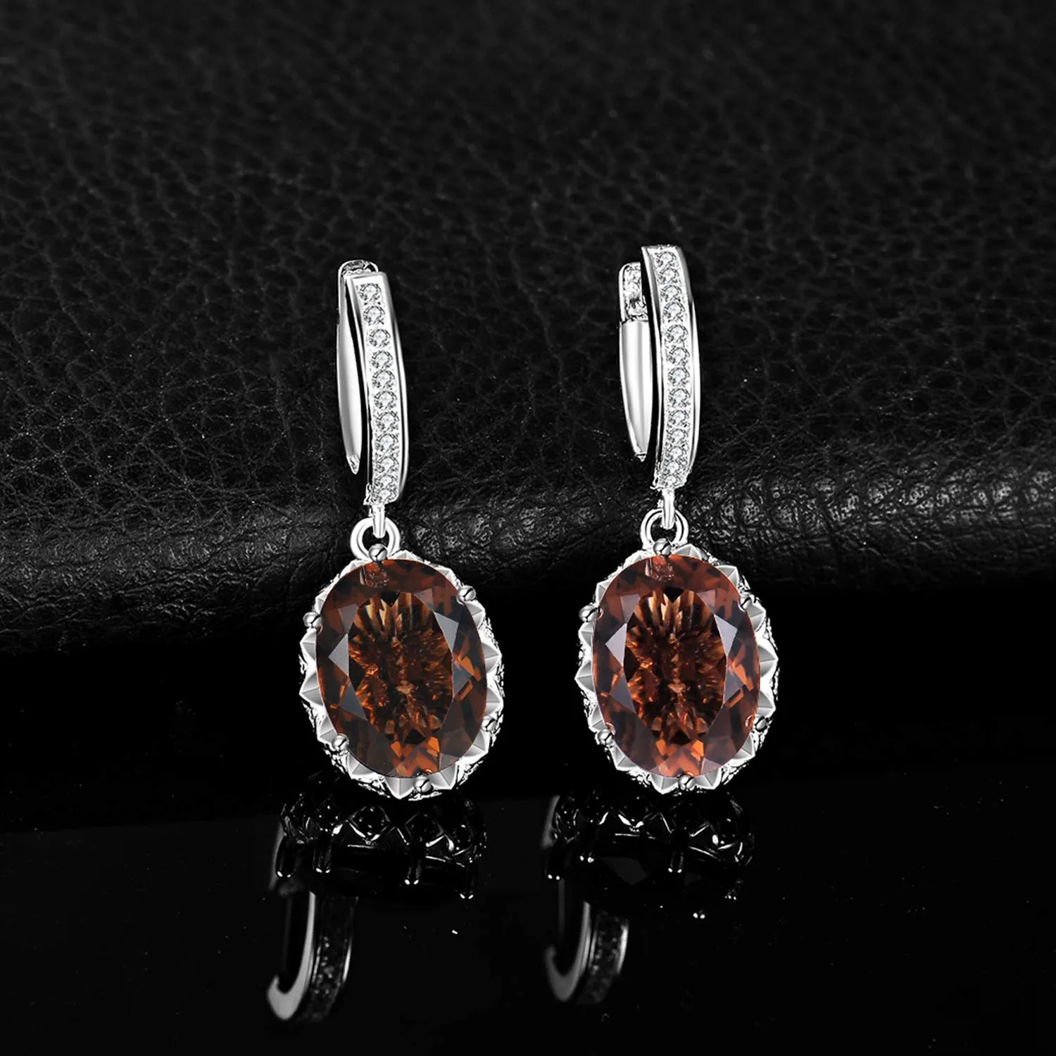 JewelryPalace 7.2ct Quarzo Fumoso Orecchini Pendenti Argento