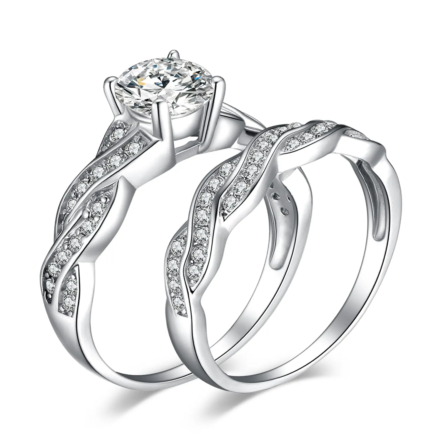 JewelryPalace Infinito Nodo Fede Argento Diamante 1.5ct