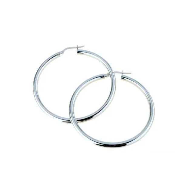 Gioielli Celiento Orecchini Cerchi Oro Bianco 18kt 40mm