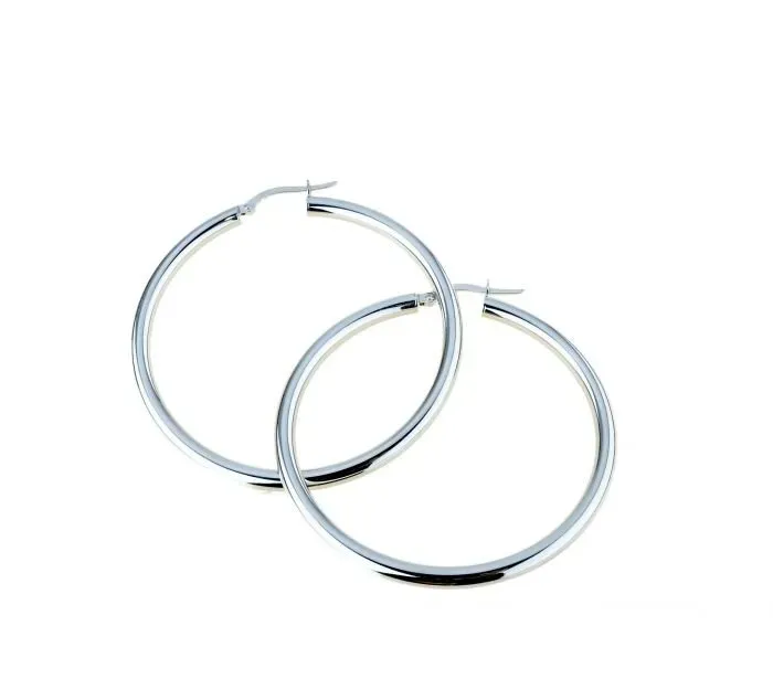 Gioielli Celiento Orecchini Cerchi Oro Bianco 18kt 40mm
