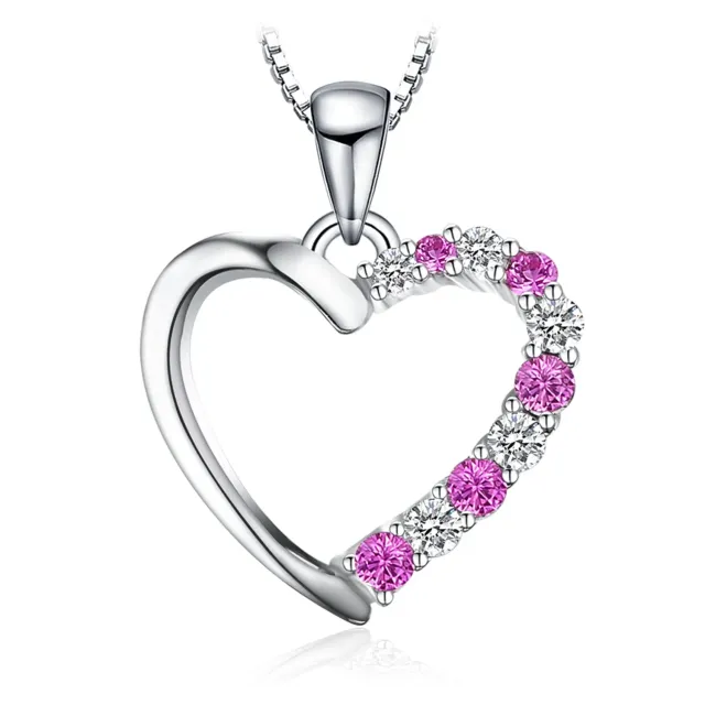 JewelryPalace Cuore collana oro rosa 45cm zaffiro rosa creato