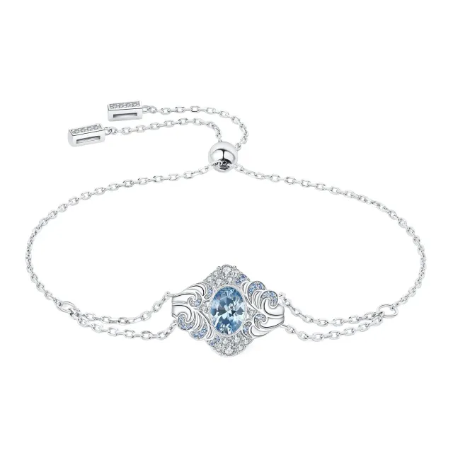 JewelryPalace Onda Mare 0.6ct bracciale argento zirconia azzurra