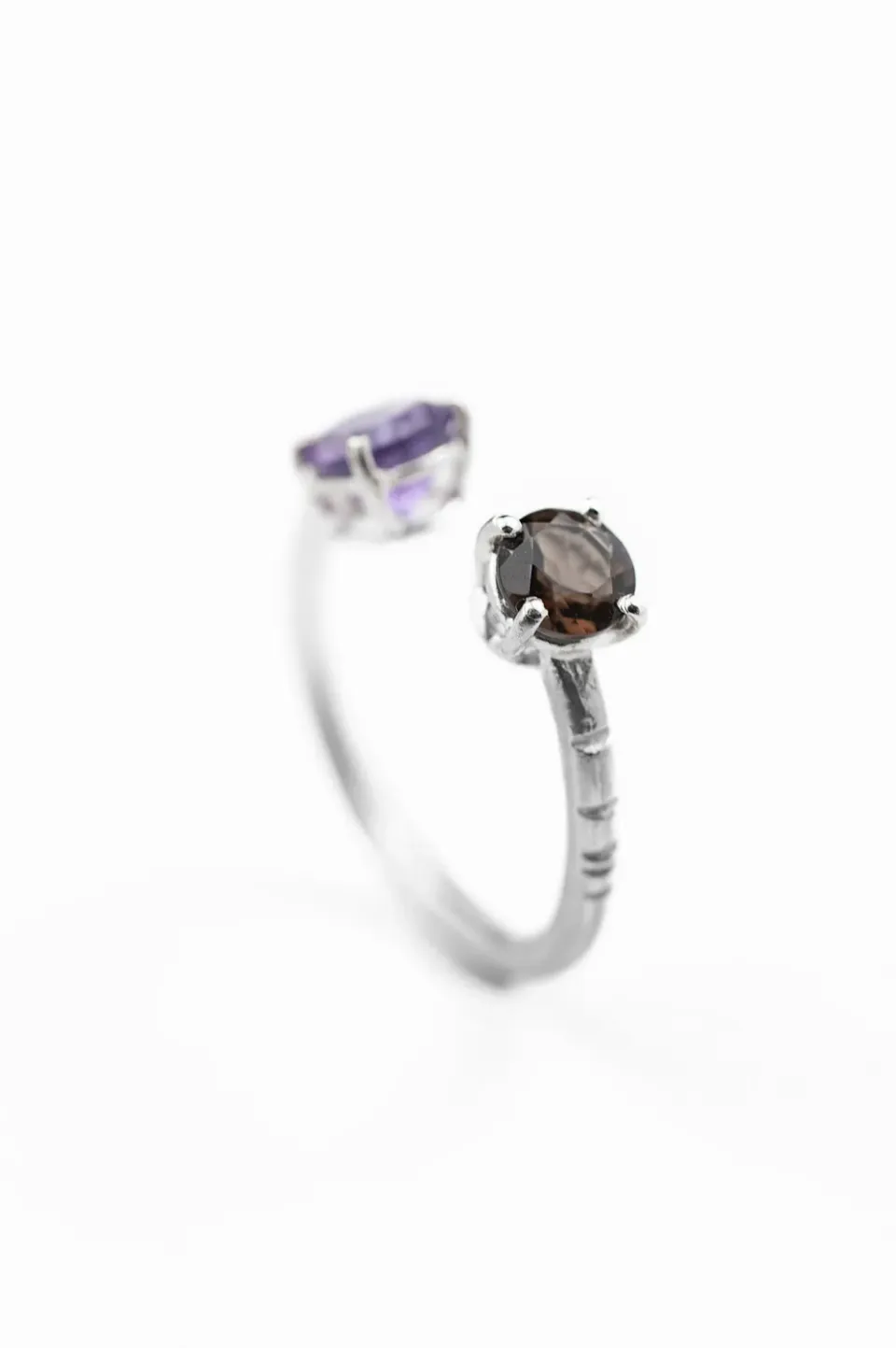 Flor Rubaja Classic Anello Solitario Regolabile Argento