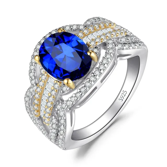 JewelryPalace Infinito anello promessa argento zaffiro blu